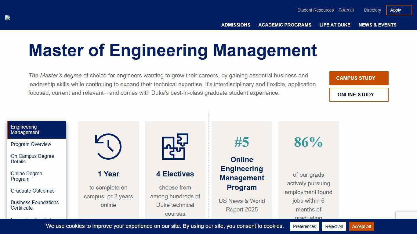 Engineering Management | Duke Engineering Master's Programs